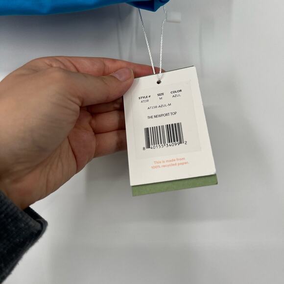 Andie The Newport Bikini Top in Azul NWT - Picture 3 of 5